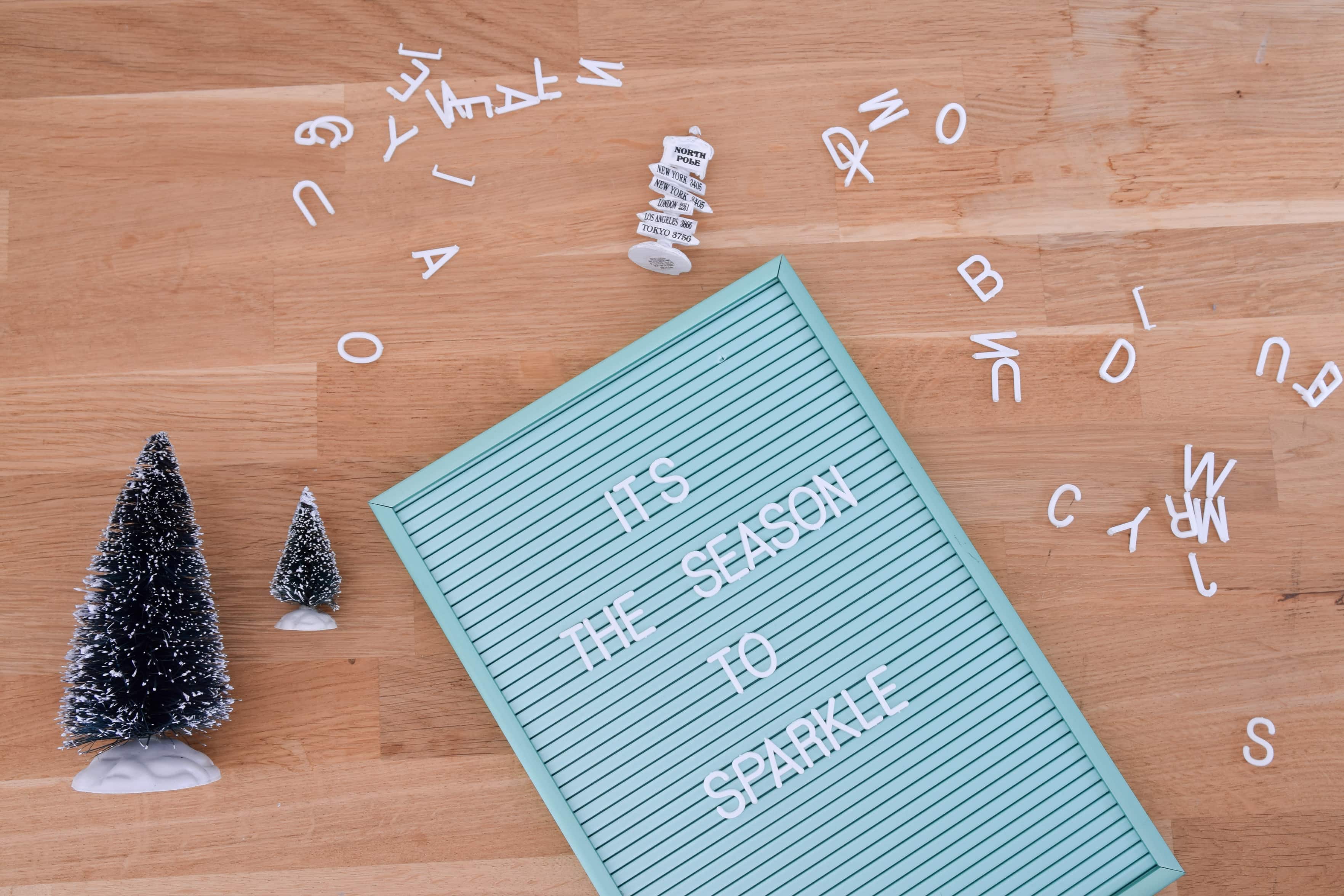 quote kerst letterbord