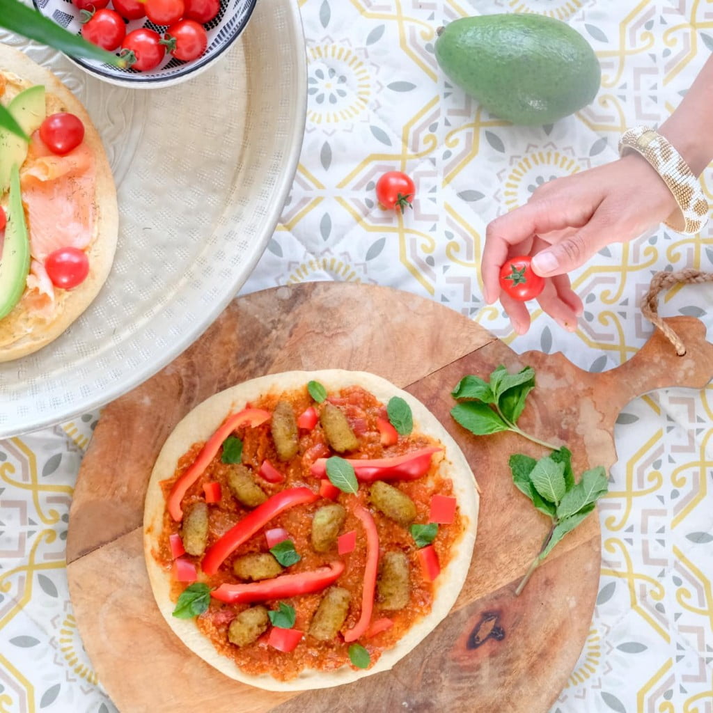 vega toppings voor magioni pizza's