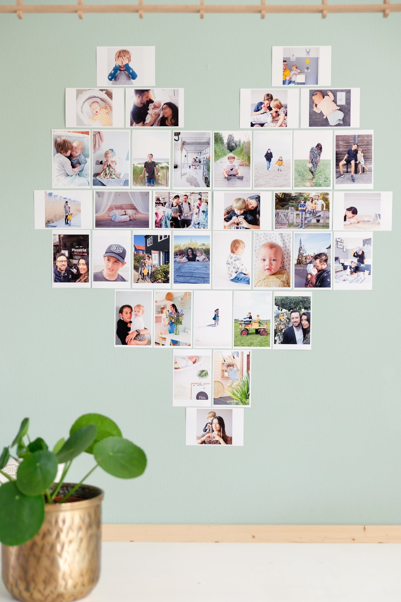 hart van foto's op de muur