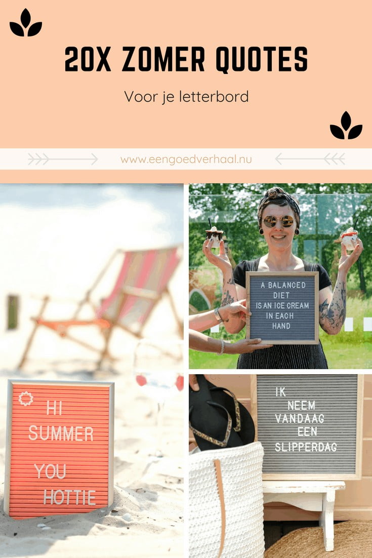 zomer tekst letterbord