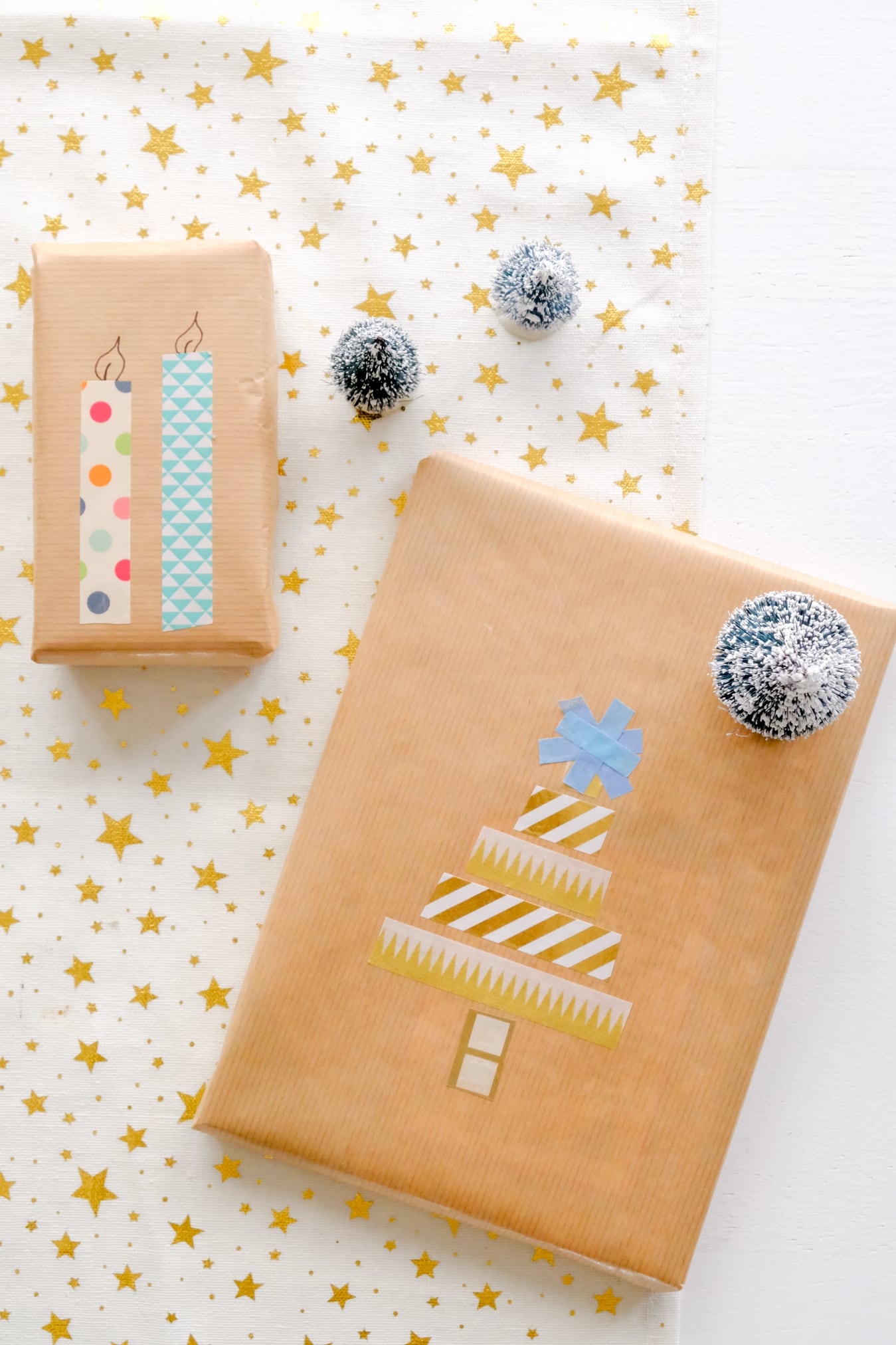 maskingtape op kerstcadeau