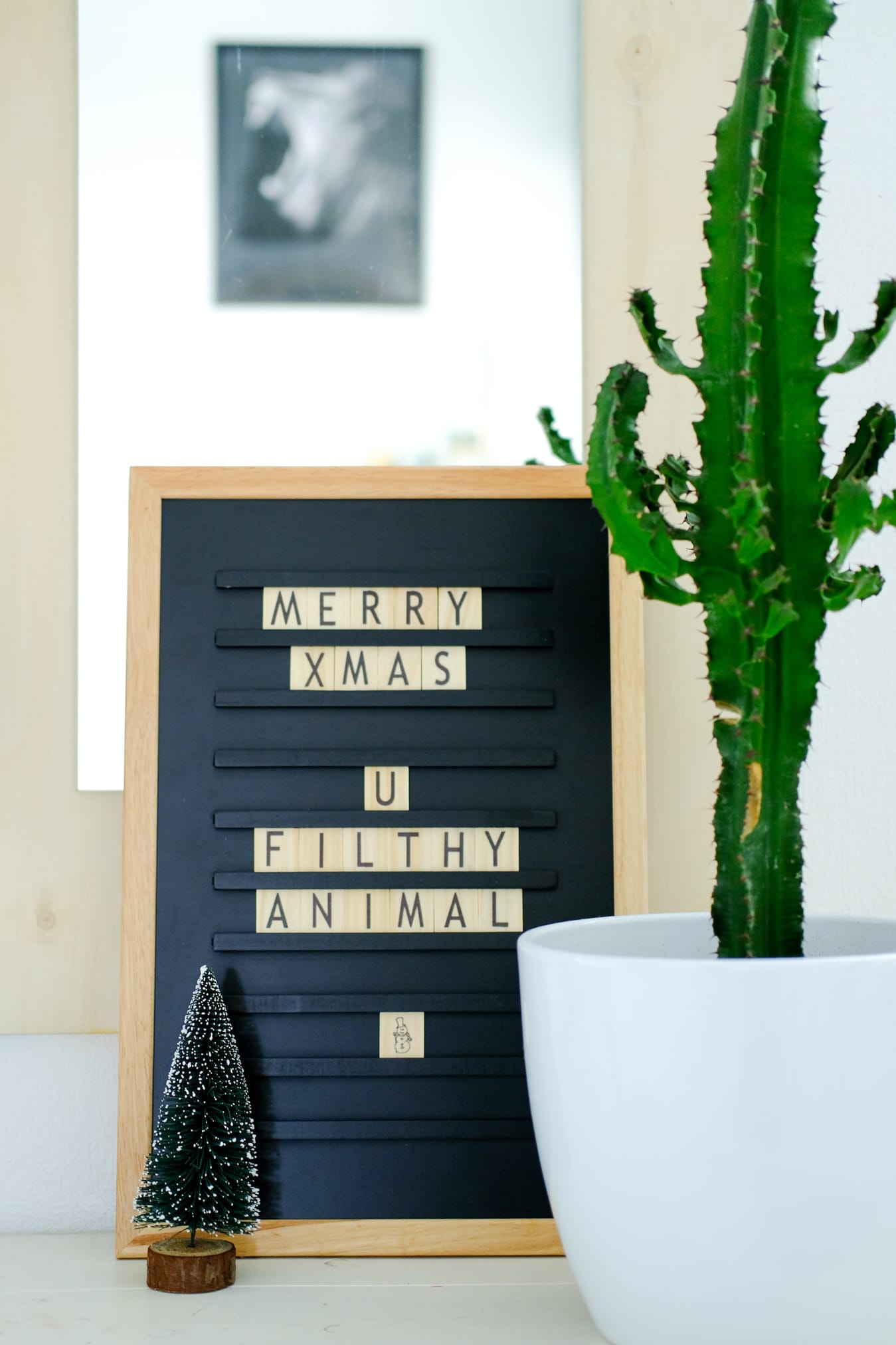 letterbord tekst tienerkamer kerst