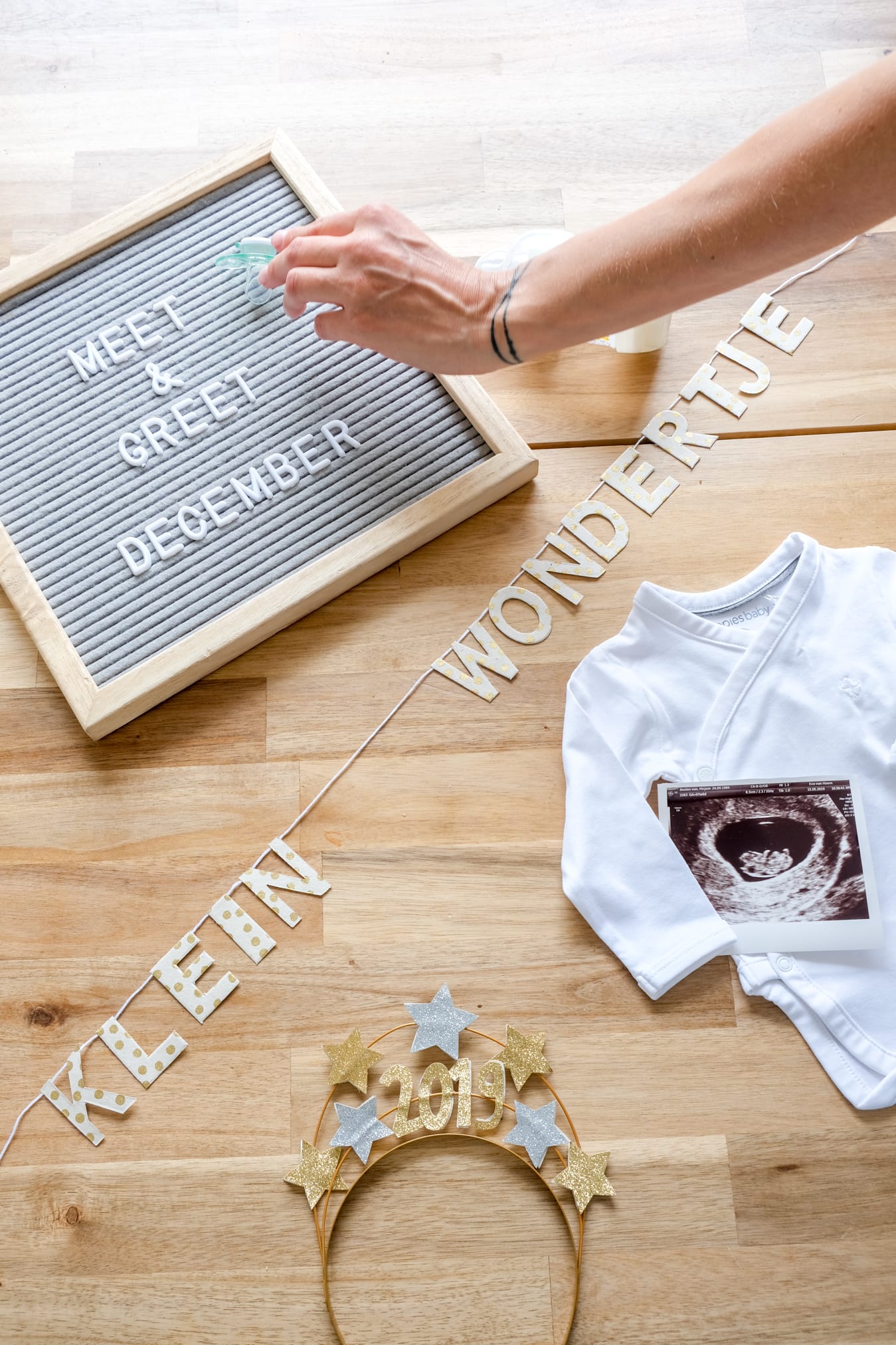 zwangerschap aankondiging letterbord