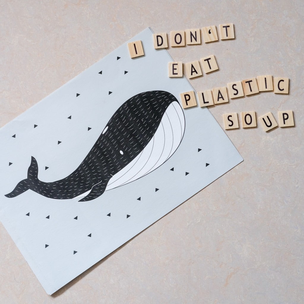 teksten over plastic