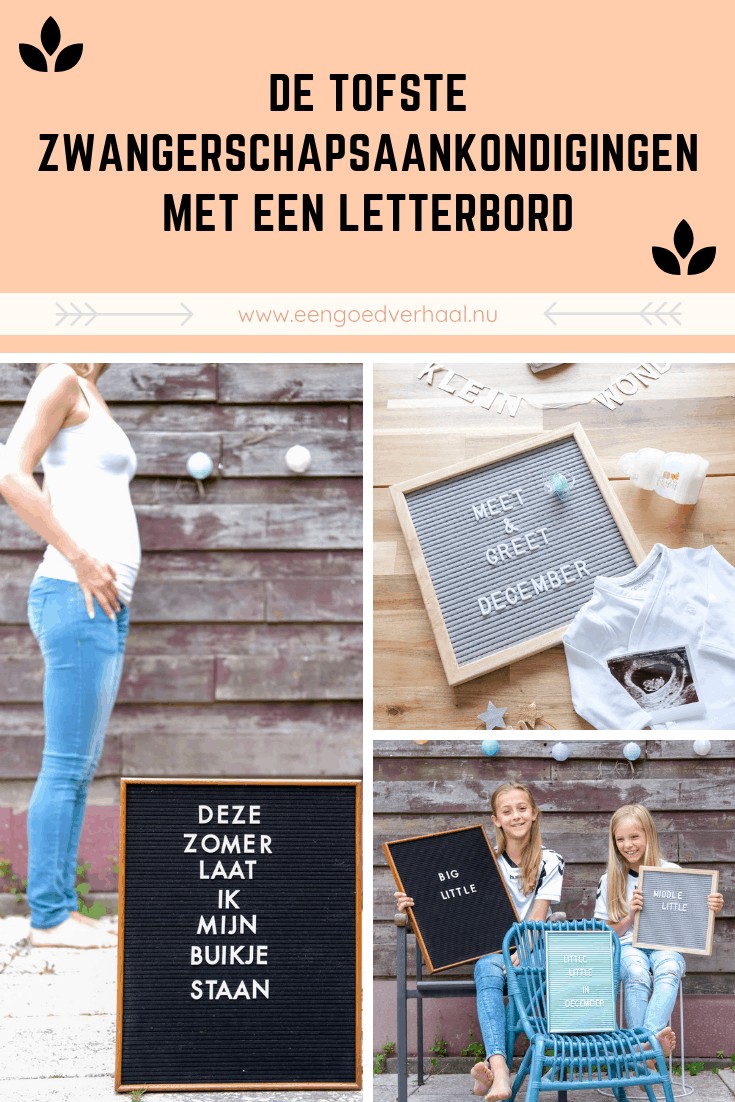 aankondiging baby nieuws letterbord