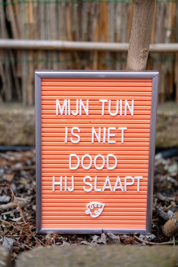 letterbord teksten achtertuin