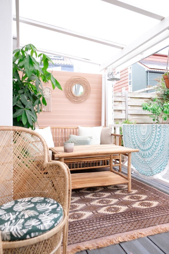 roze overkapping verven