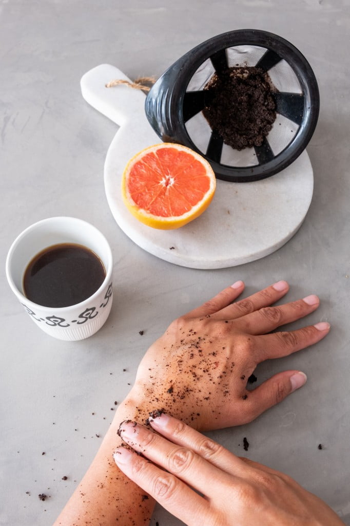 natuurlijke peeling maken koffieresten