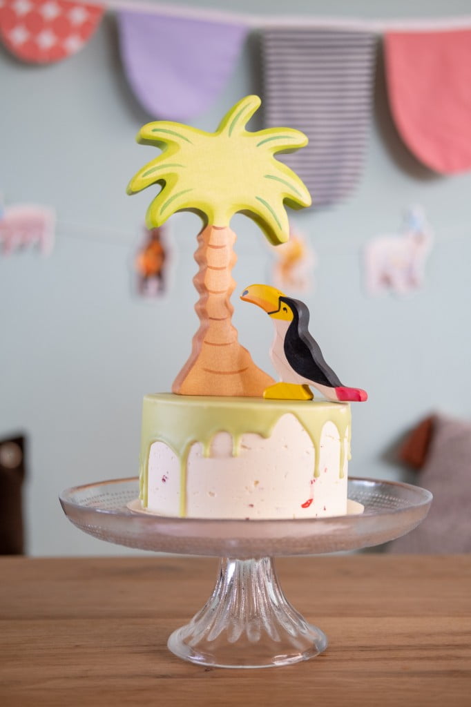 dripcake decoratie jungle taart