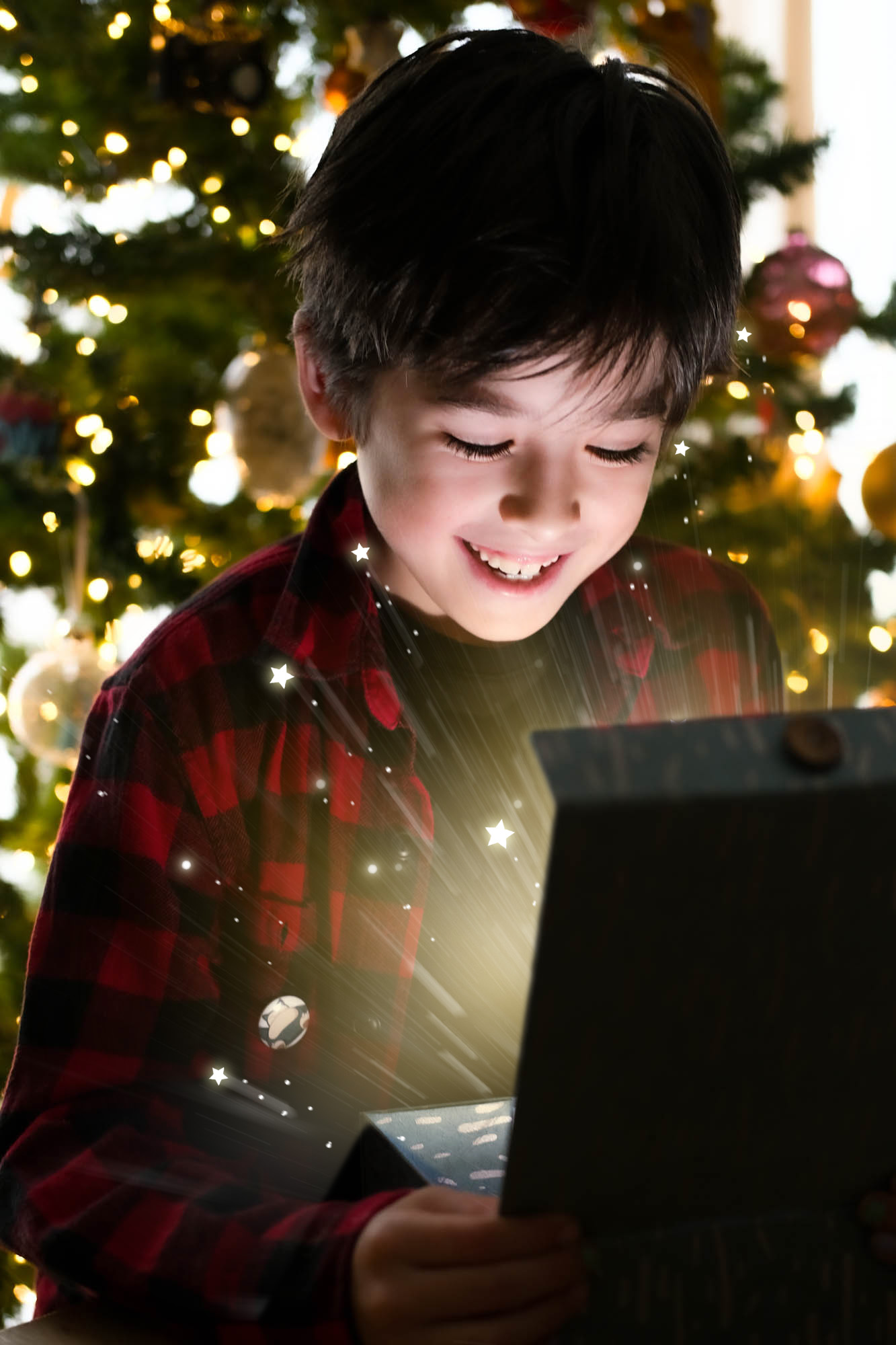 magisch licht foto kerst kind