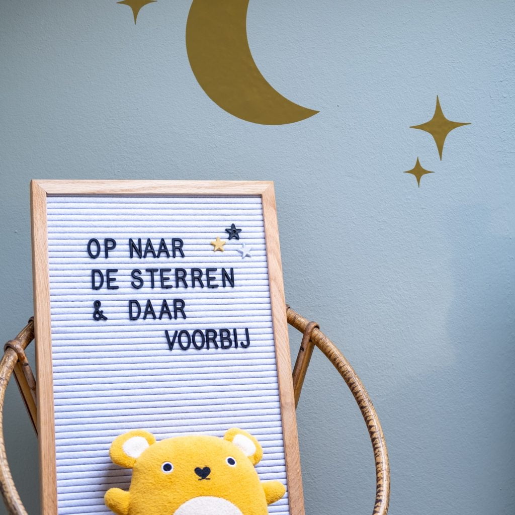 teksten ruimte thema kinderkamer letterbord