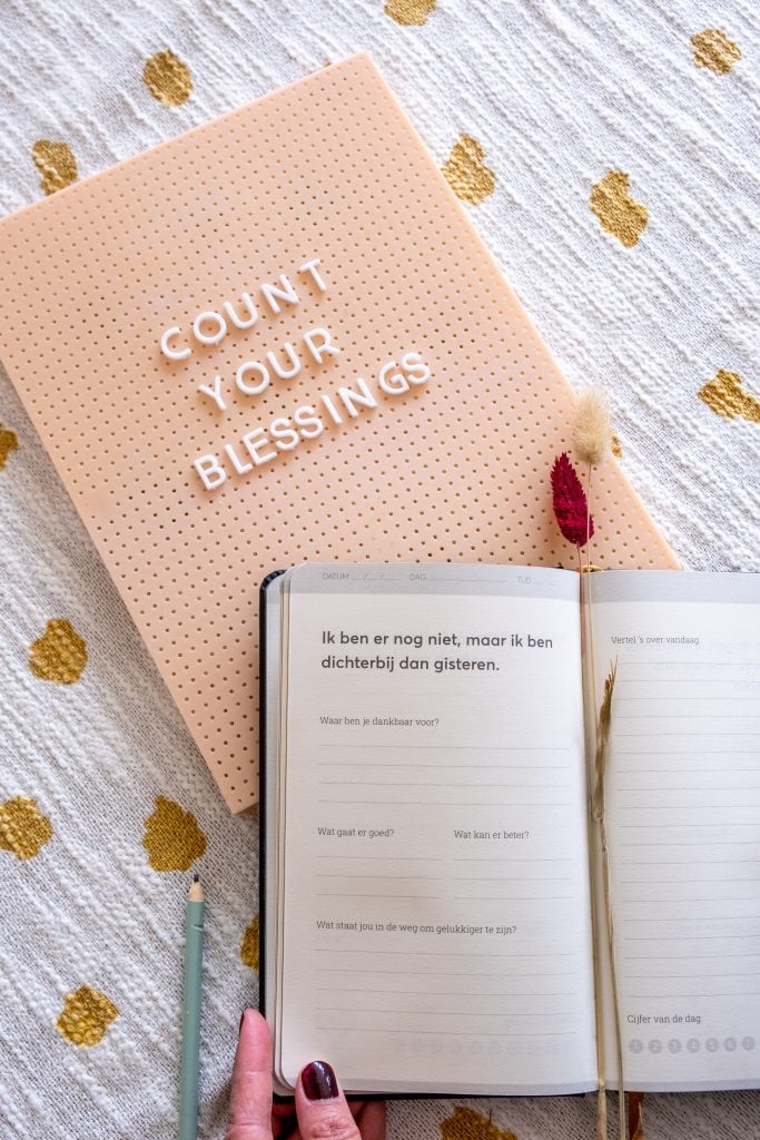 voorbeeld dankbaarheidsdagboek pagina