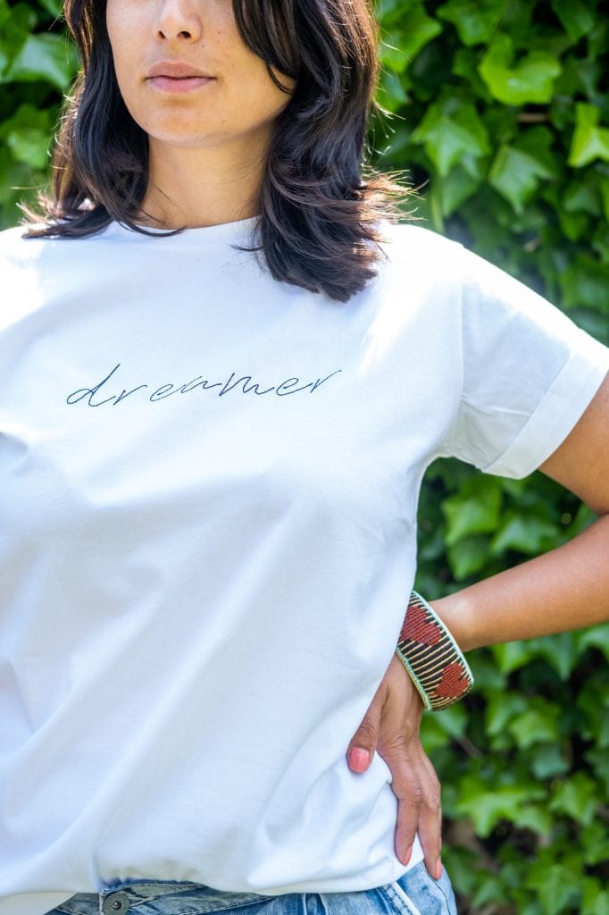 t-shirt bio katoen met tekst