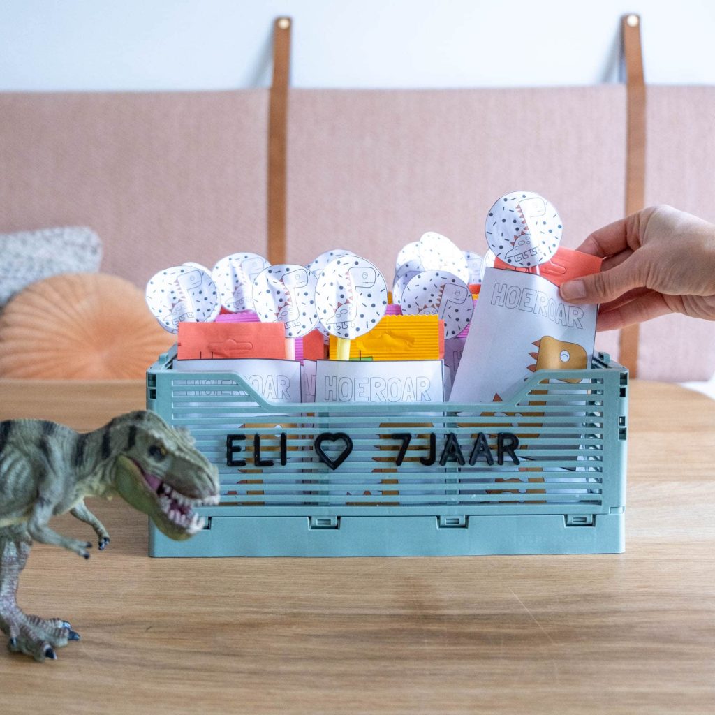 dino traktatie met printable