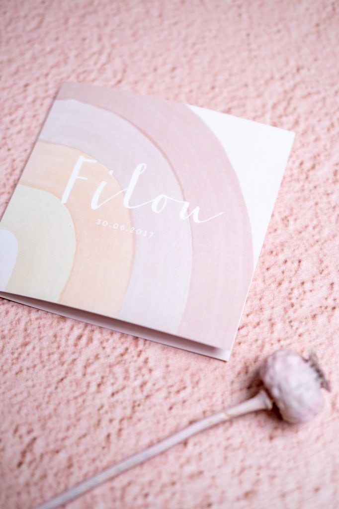 regenboog geboortekaartje meisje