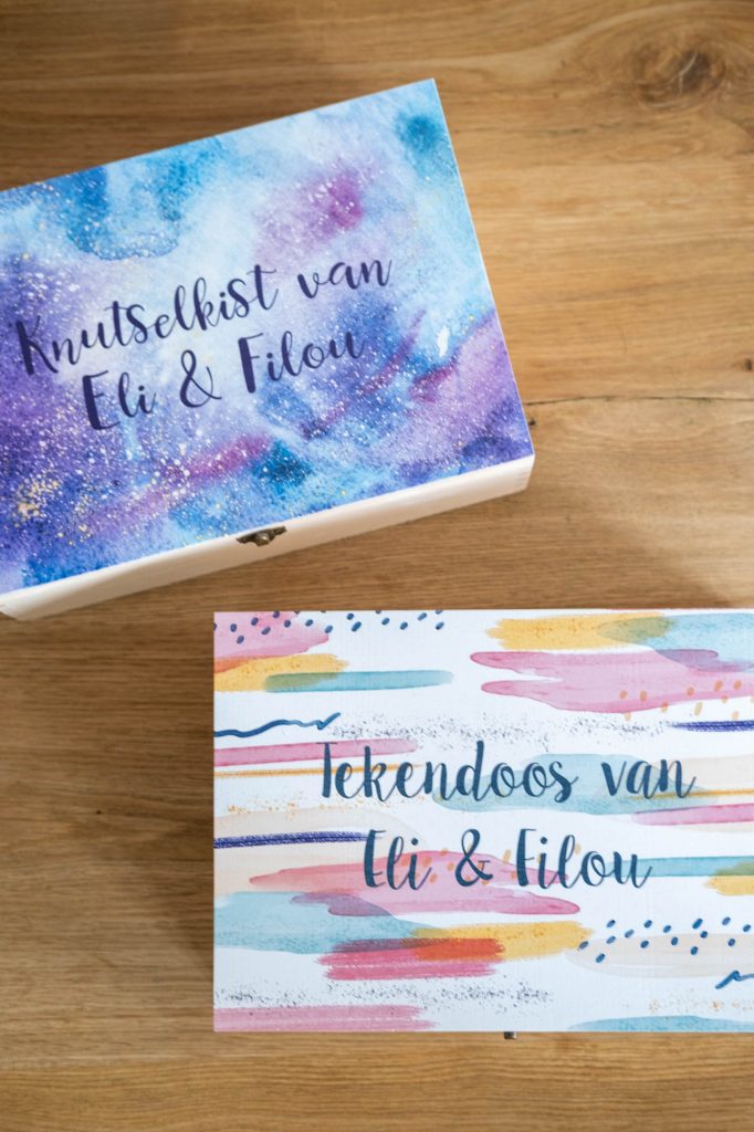 knutselopbergbox van hout met naam