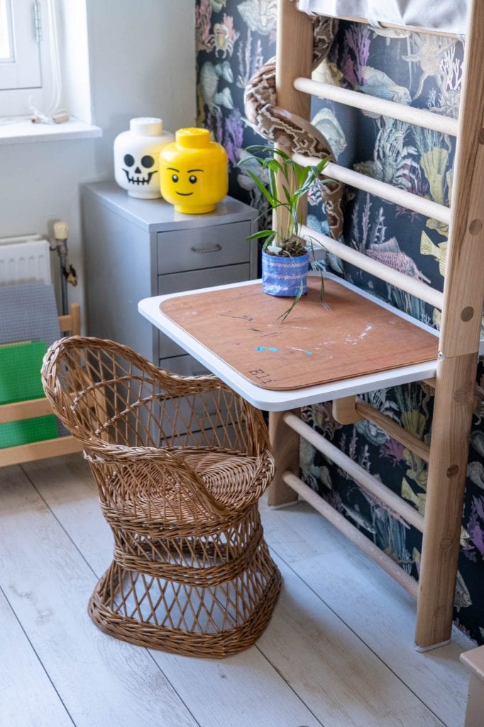 bureau aan kaos wandrek