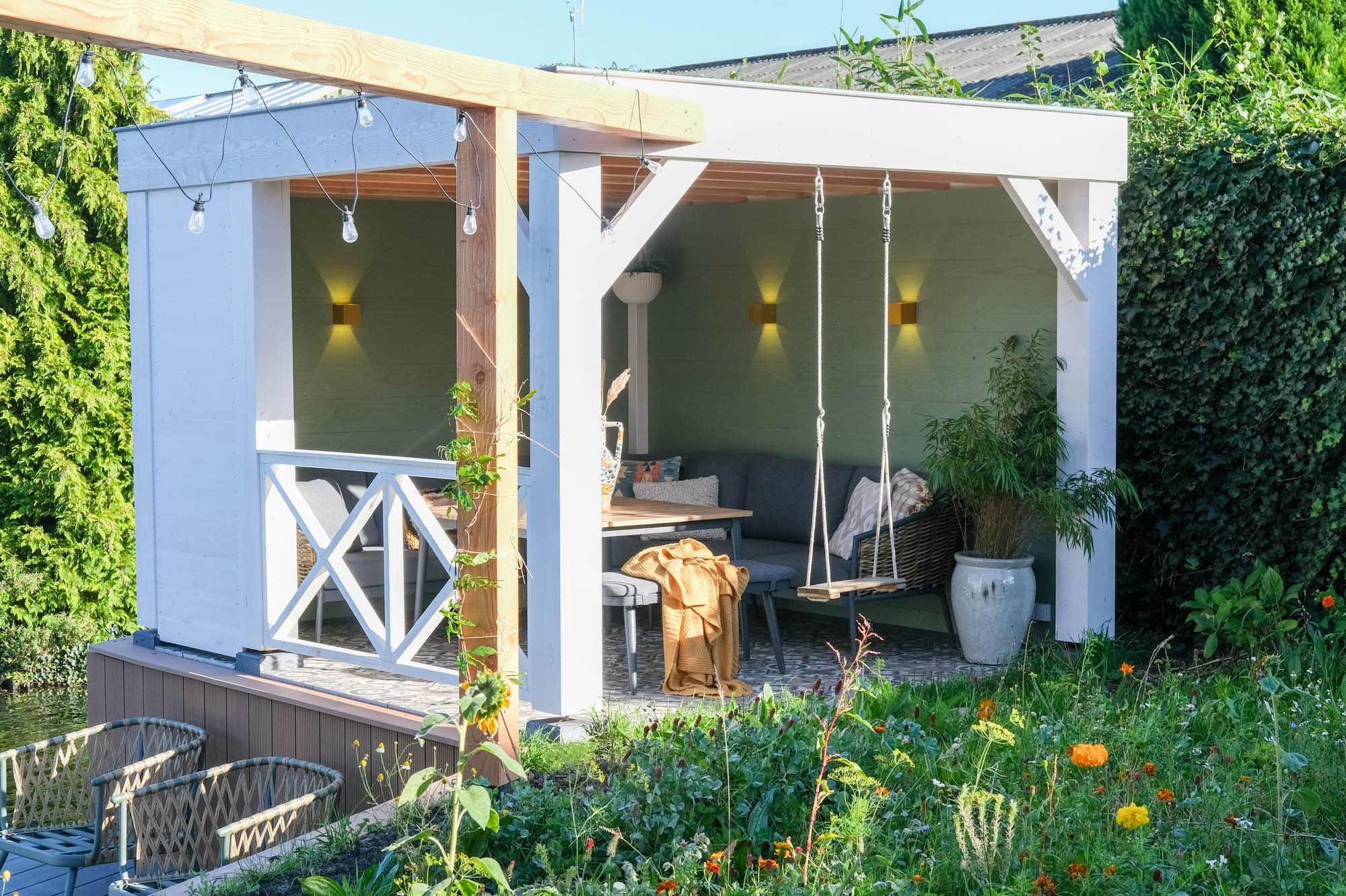 groene overkapping achtertuin