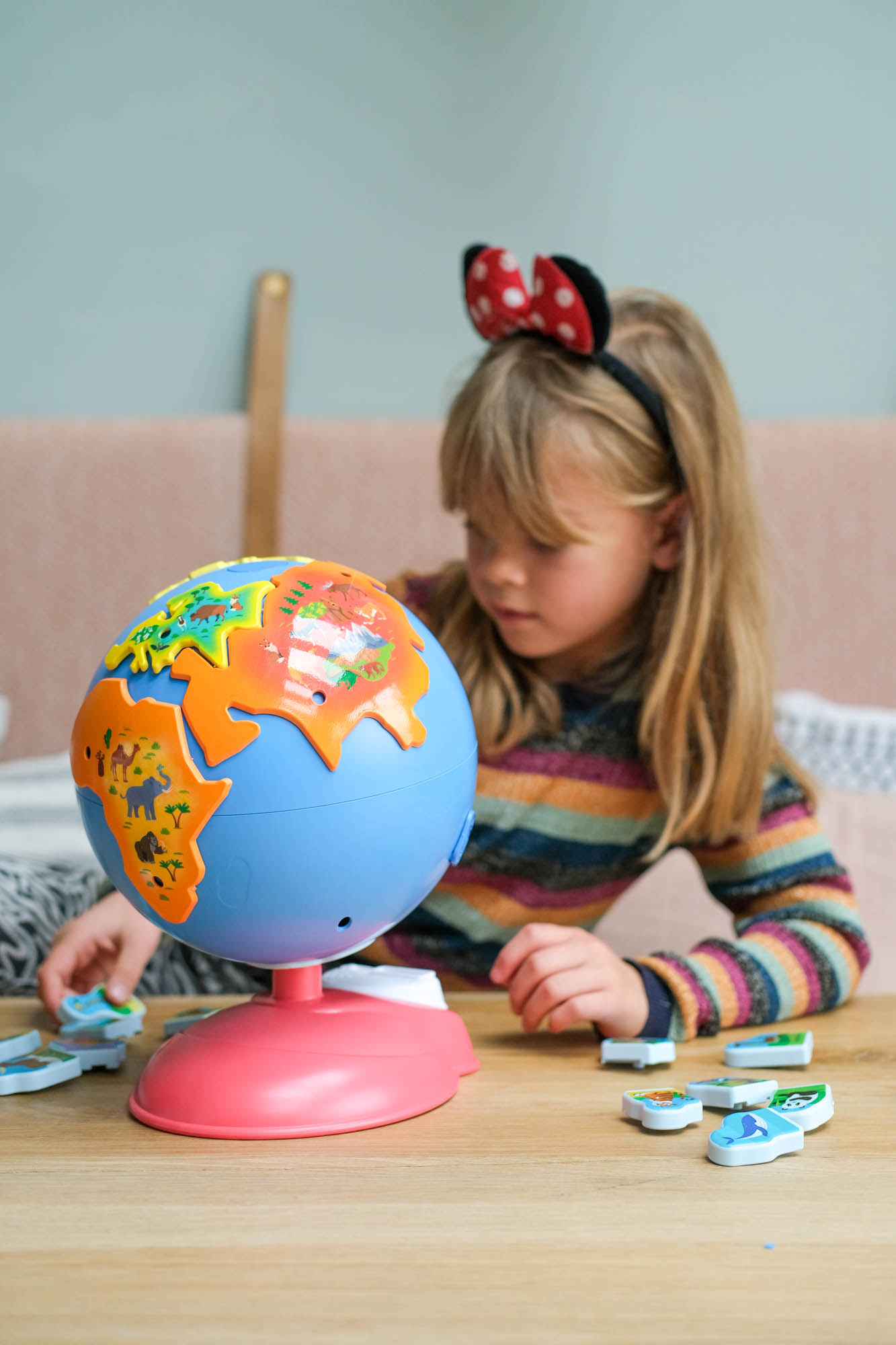 wereldbol gerecycled plastic